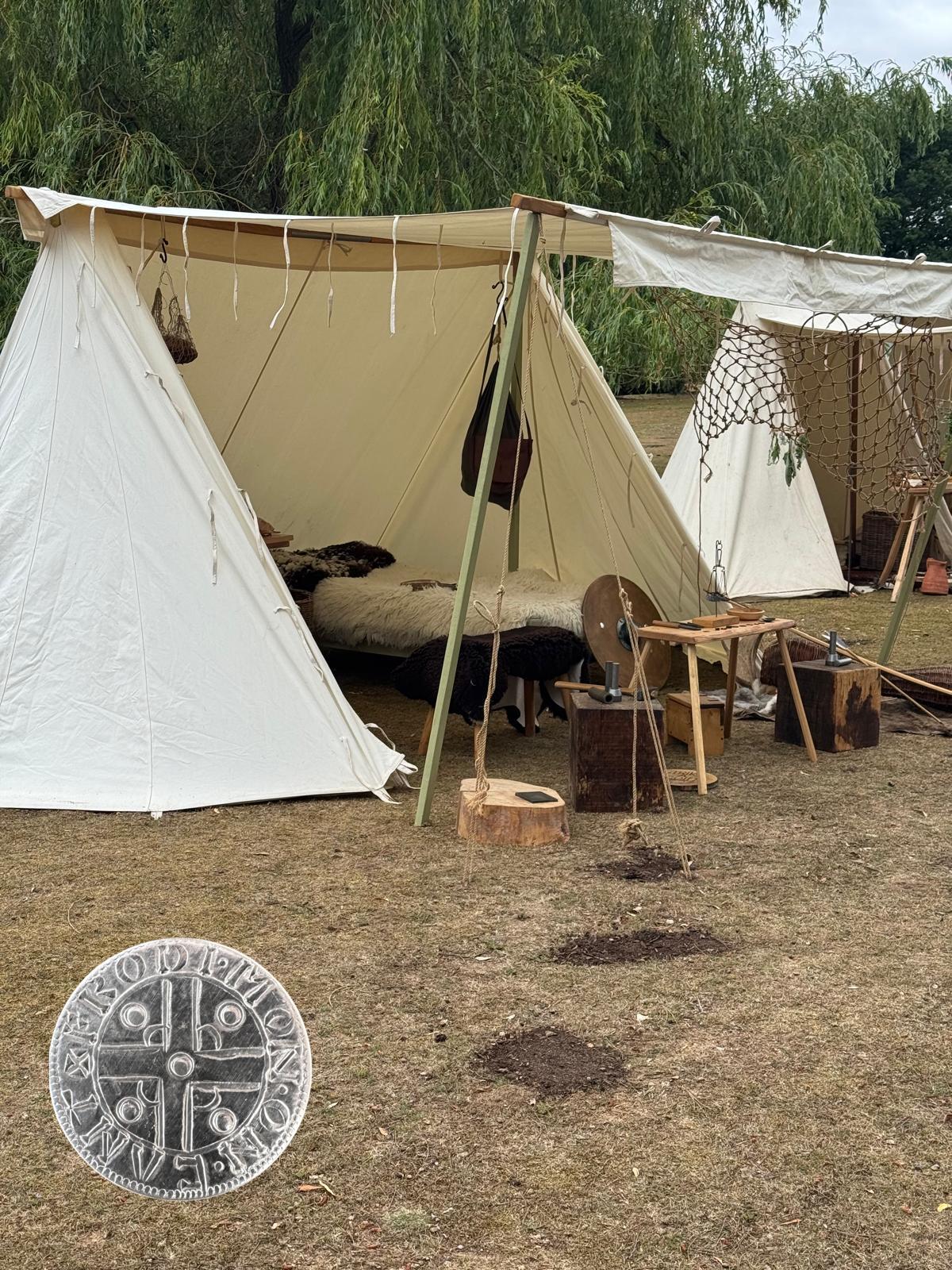 7th century Anglo-Saxon coin striking demonstration