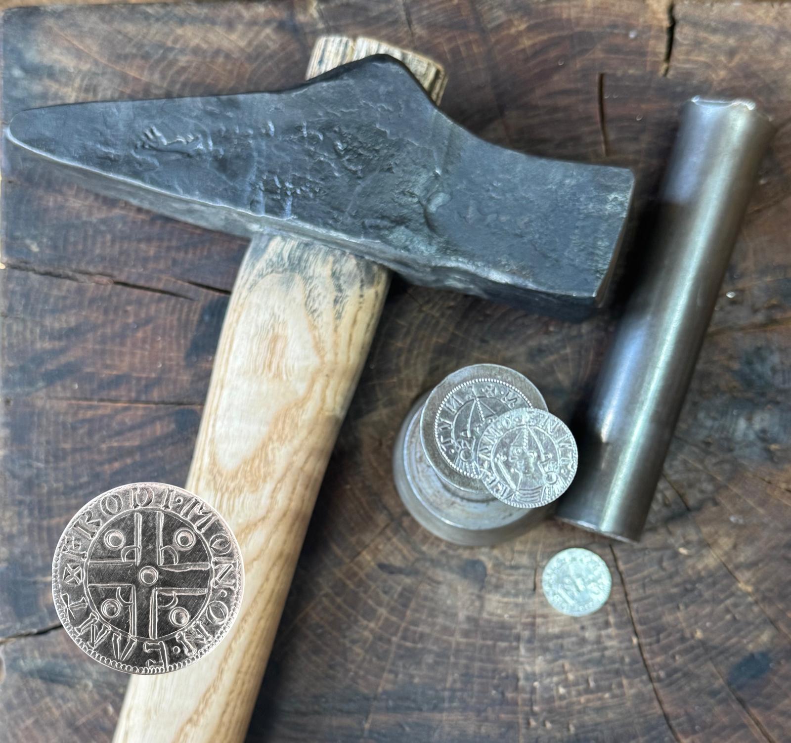 Cnut period coin striking display