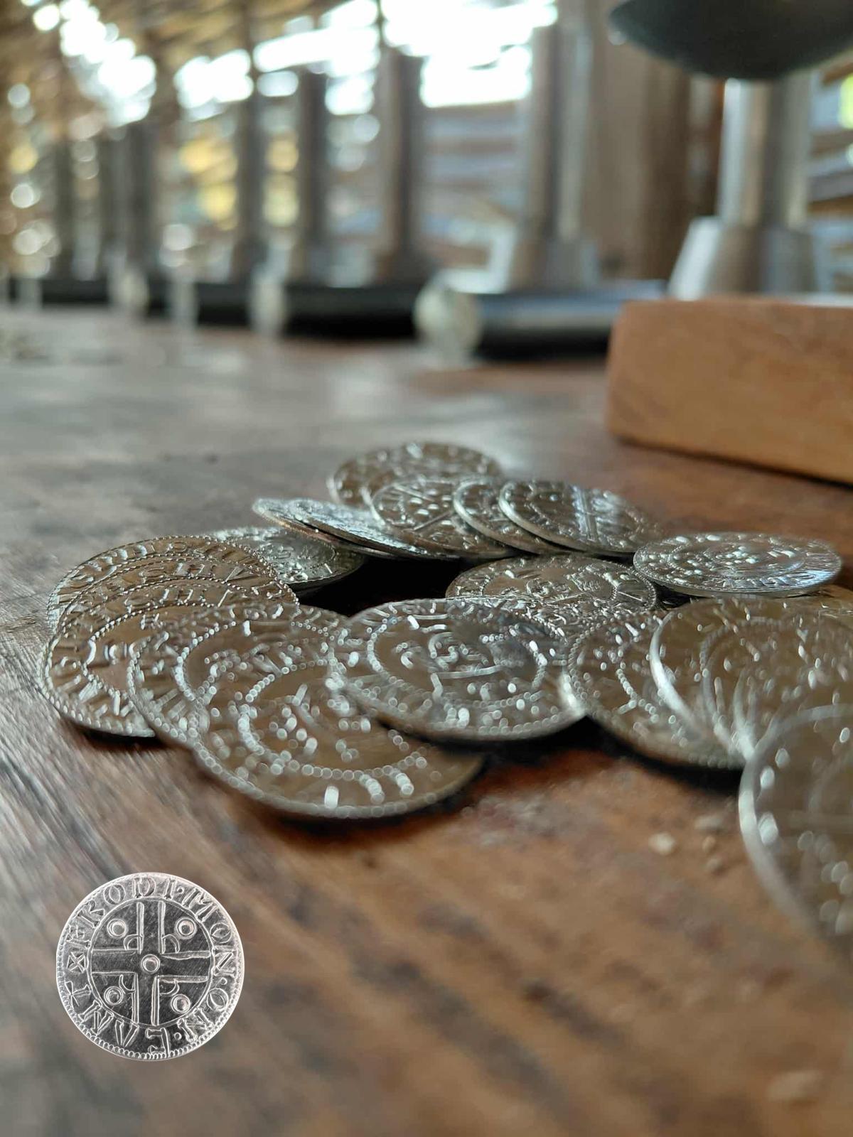 The medieval mint — coin making equipment on display